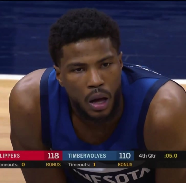 Malik Beasley sprints across the court with 4 seconds remaining to cut the lead to 7