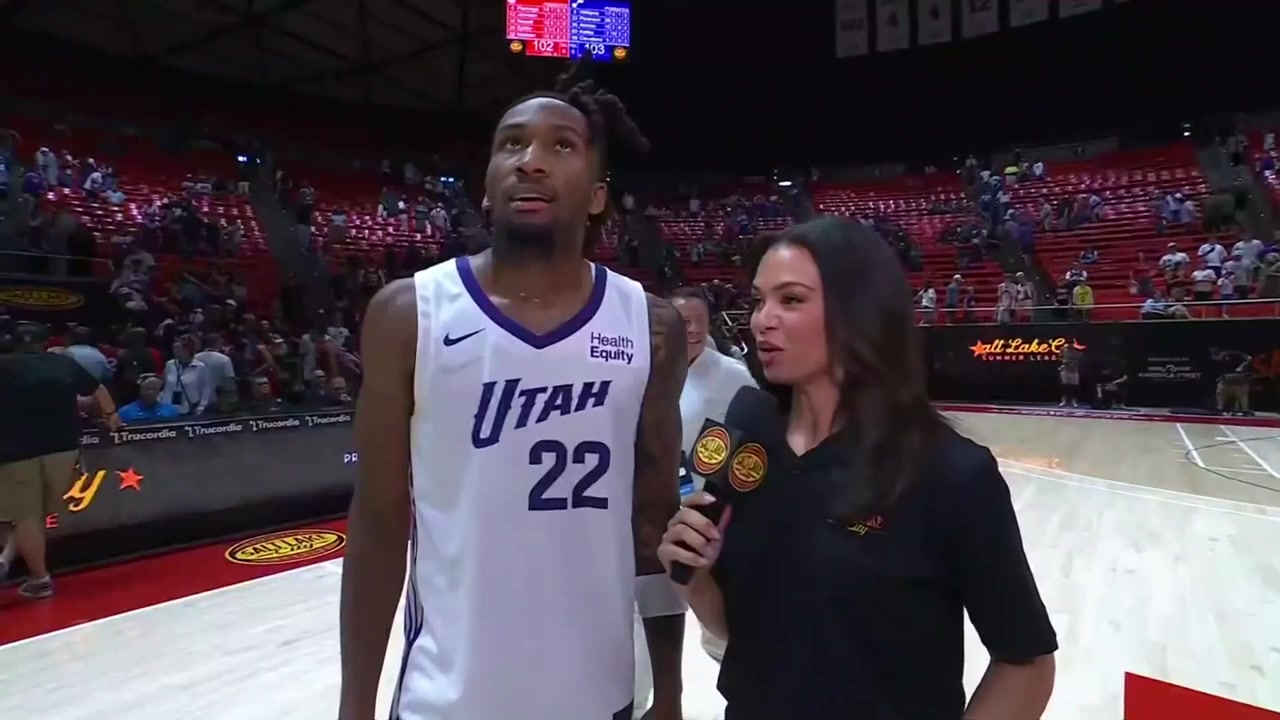 Darryn Peterson full interview on the court after the 103-102 win in overtime against the Atlanta Hawks - Salt Lake City Summer LeagueHe remains humble