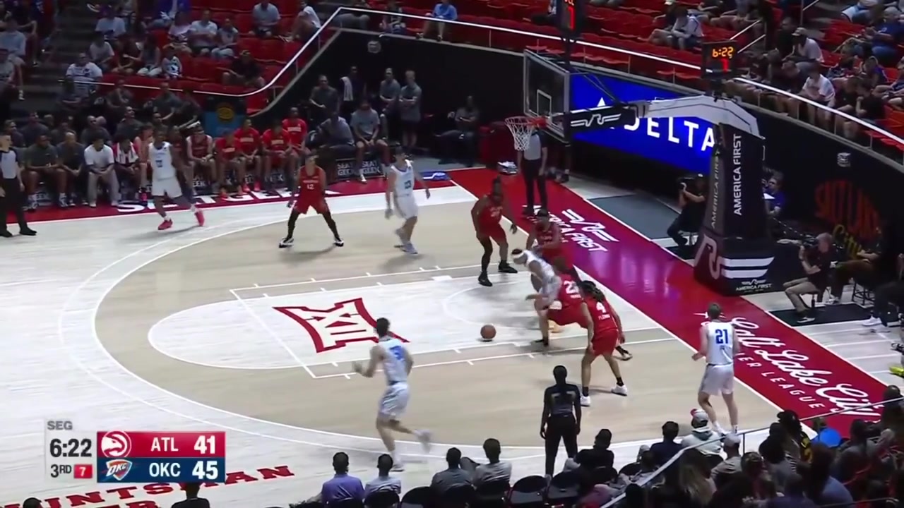 Kingston Flemings goes coast to coast for the layup with a replay