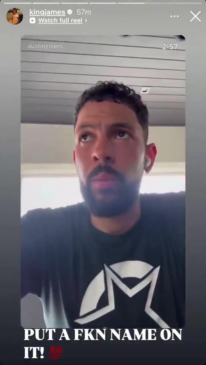LeBron James reposts video of Austin Rivers strongly supporting newest 76ers player Jaylen Brown and his being outspoken off the court