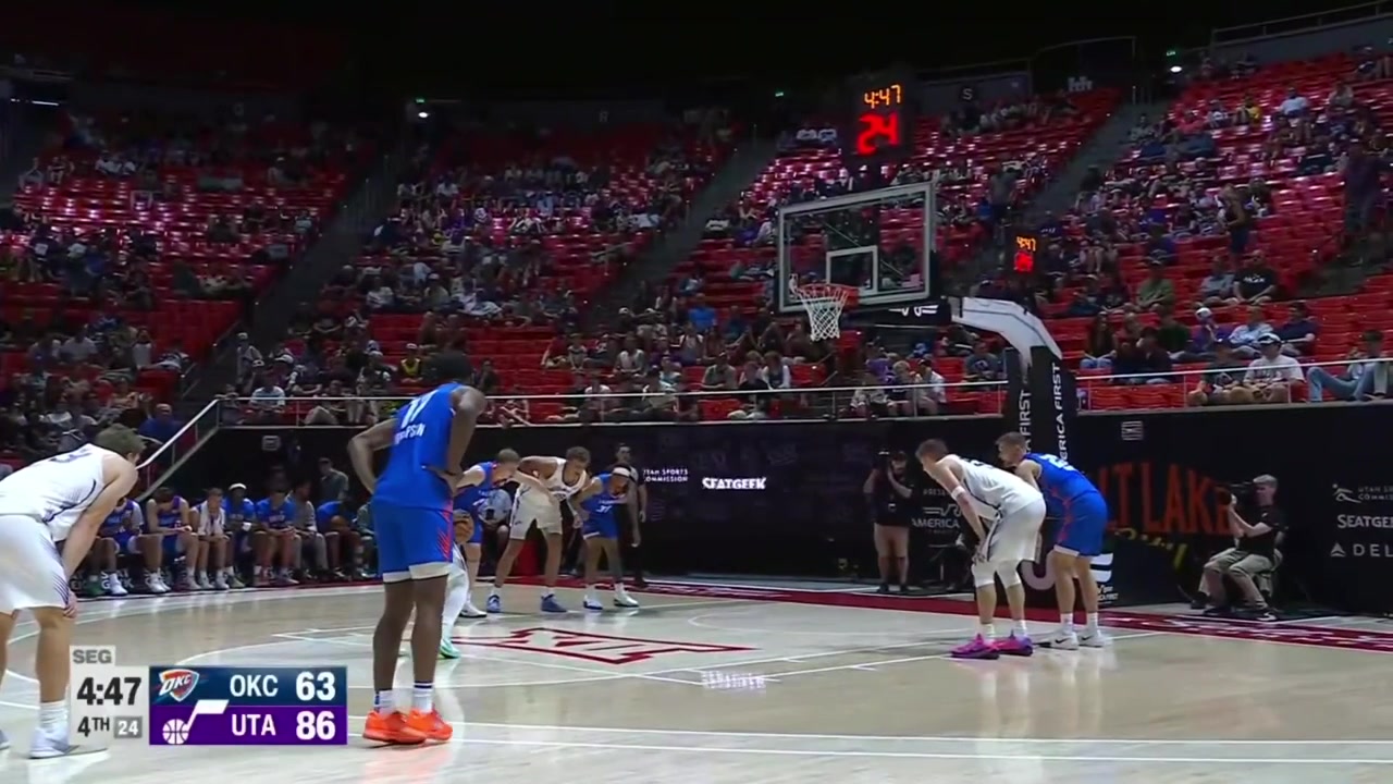 Matthew Cleveland with the powerful dunk Hayden Gray with the high arcing floater to beat the shot clock and Bez Mbeng finds Micah Handlogten for the two-handed dunk with replays