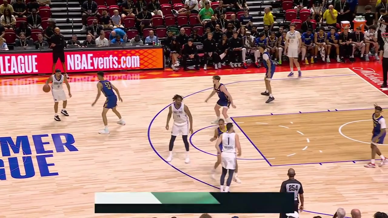 Morez Johnson with the And-1 driving layup John Poulakidas with a triple off an assist by Ryan Nembhard who also finds Morez for the fastbreak dunk Vsevolod Ishchenko with the turnaround jumper to cut the Warriors' lead to just 4 Nembhard 11th assistA 12-0 run by the Mavericks
