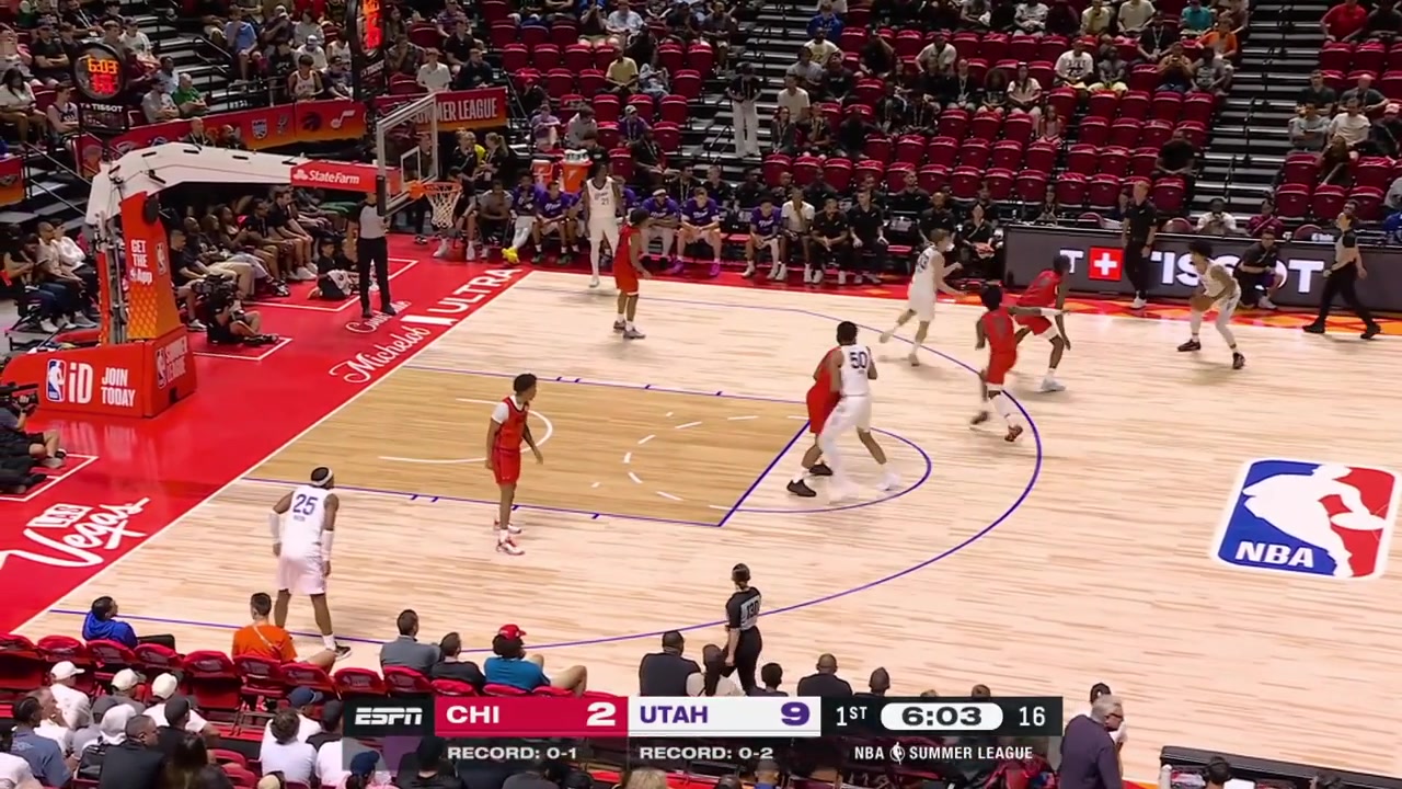 Caleb Wilson with a block a deep 3 a block to force a shut clock violation a steal a turnover a cherry pick dunk and pass that ends in a nice basket by Malik Williams but it is waived off no assist With replays
