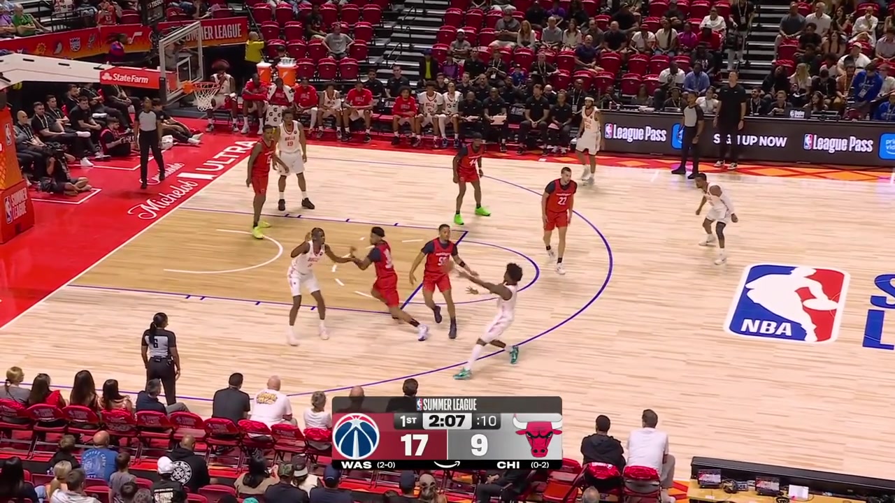 Caleb Wilson turns the ball over the Wizards miss a 3 and he gets the ball back in a similar spot he drives and dunks with forceLater on he goes coast to coast and finishes nicelyHis halfcourt shot attempt at the buzzer hits the front rim Including his reaction