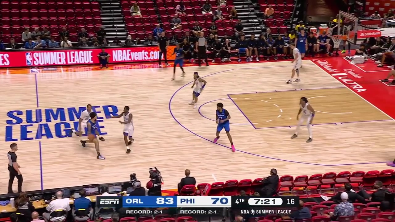 Keon Johnson with the powerful poster dunk on Matt Rogers with replays