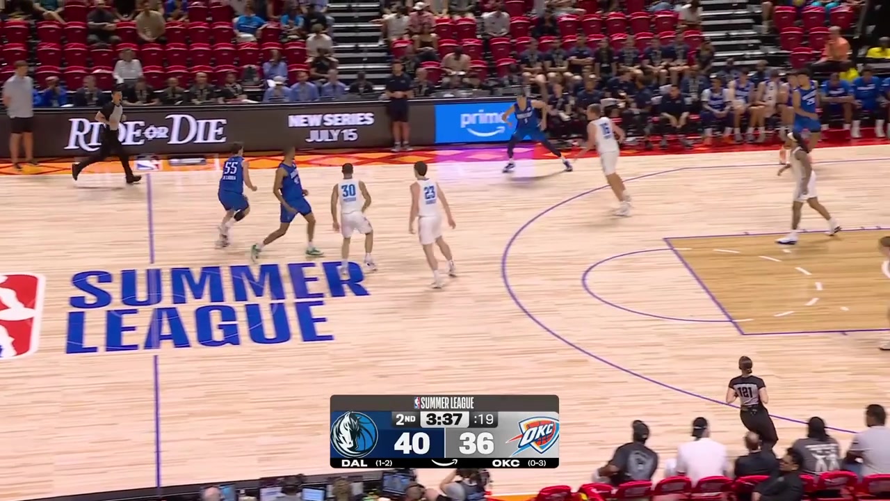 Kaodirichi Akobundu-Ehiogu with two offensive boards and Sergio De Larrea banks in the driving floater
