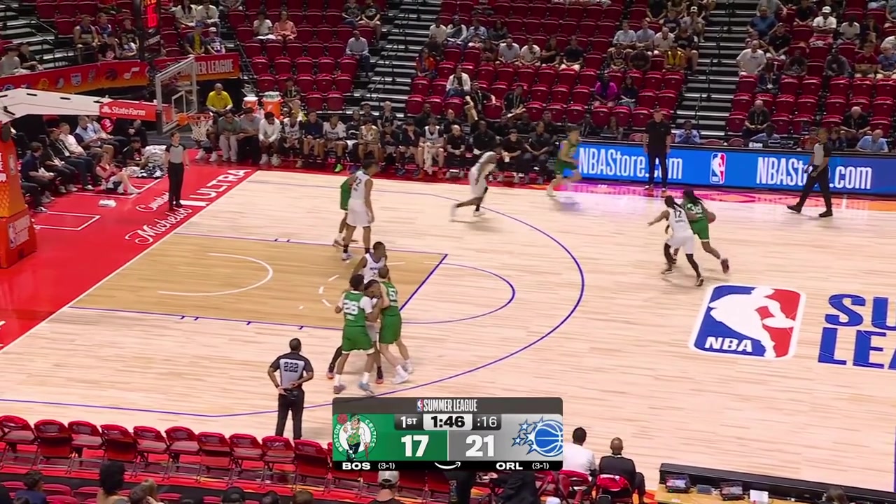 Nick Pringle with the powerful two-handed putback dunk and John Tonje loves it with replays