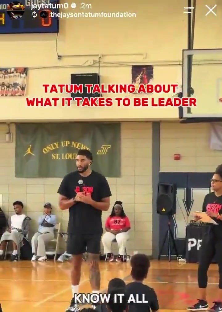 Jayson Tatum shares a motivational message on being a leader Being around somebody that feels like they know it all I dont wanna be around that person I dont wanna be the smartest person in the room I want to learn from somebody else