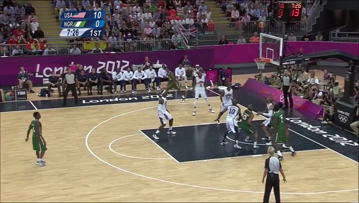 Great teamwork by Team USA as CP3 finds Kobe who finds Bron who scoop feeds KD for three