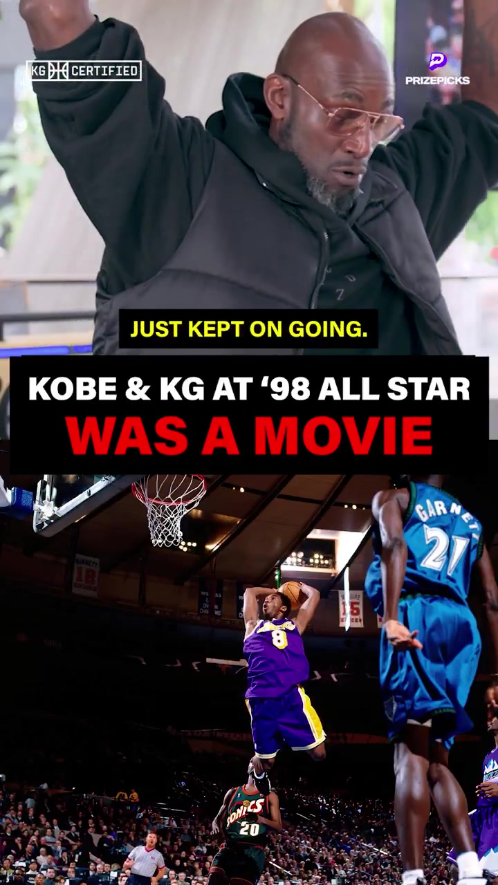 KG Certified Kevin Garnett reminisces about the iconic alley-oop he threw to Kobe Bryant during Kobes first-ever All-Star Game in 1998 when he became the youngest All-Star in NBA history at 19 years old