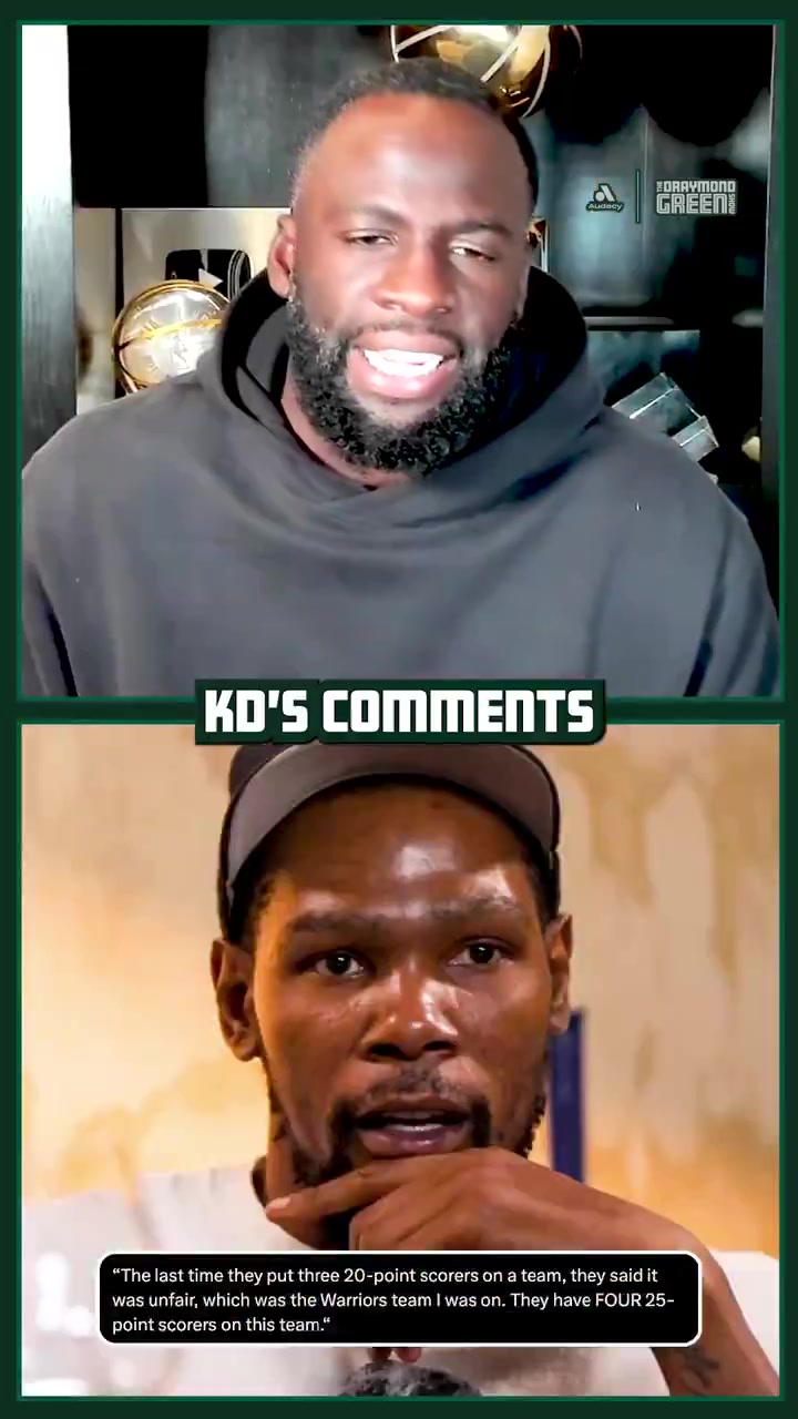 Draymond on KDs comments You have to understand the way KD view basketball is very Uncle Drew-ish this game will and always will be about buckets so he's going to mention the 25-point scorers He also said the Sixers are better on paper than the Warriors