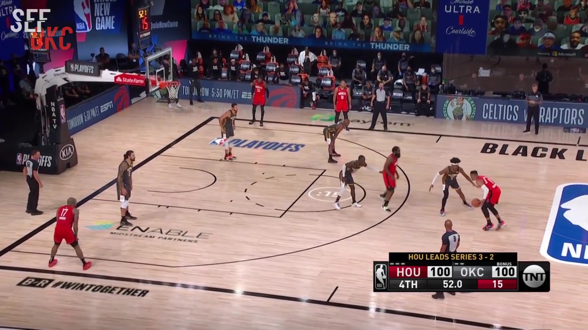 While playing against his old team Russell Westbrook's airball crucial turnover in closing minutes of Game 6 cost the Rockets a W