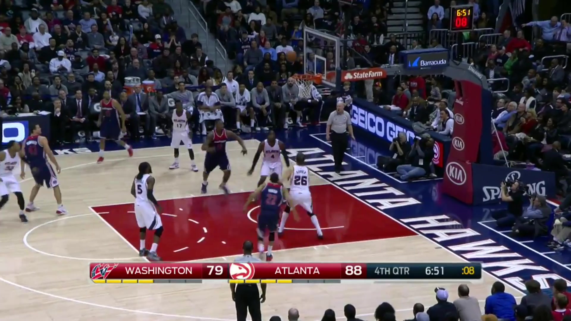 Mike Scott soars for the powerful poster dunk on Bradley Beal with replaysHawks and Wizards commentary