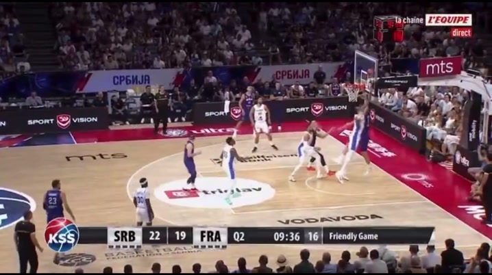 Jokic goes for the dunk but Wemby blocks it