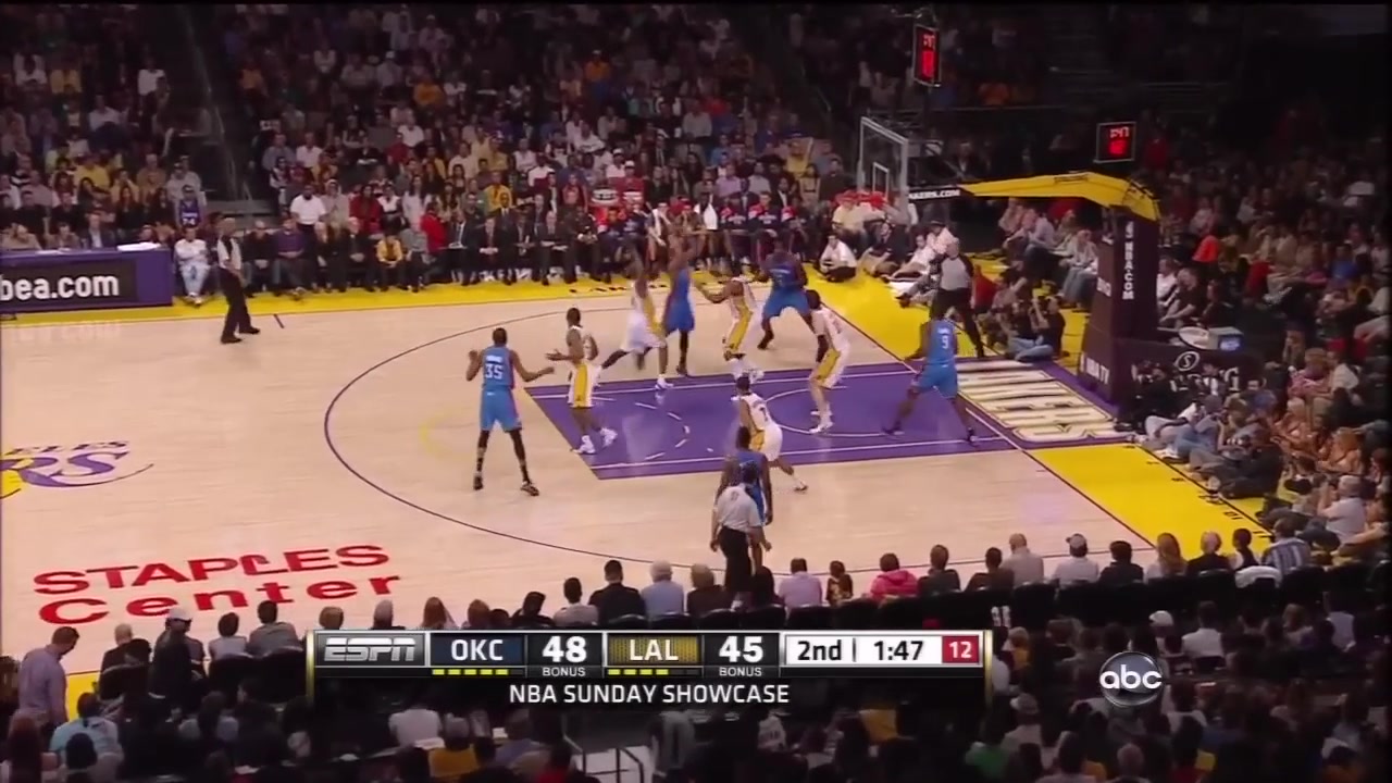 Metta World peace egregiously assaults Harden after dunking the ball