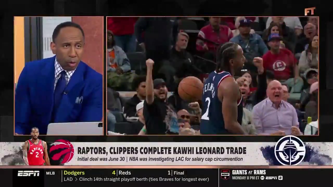 Stephen A Smith on Kawhi Hes a gangster I mean to sit up therehe broke the rules got caught pointed the finger at somebody else threw the organization under the bus got his money and left the country I mean damn how much better can it get than that