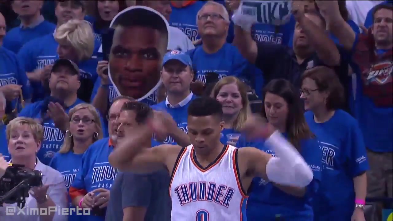 Russell Westbrook 29 points on 10-27 shooting vs Warriors 2016 WCF Game 6