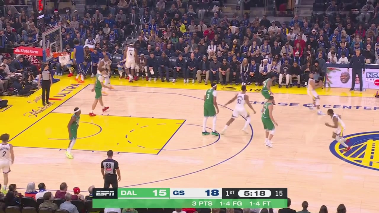 Steph Curry swings the ball and hits Max Christie's face on the way - this is Curry's 2nd personal foul with 510 minutes remaining in the 1st quarter with replays