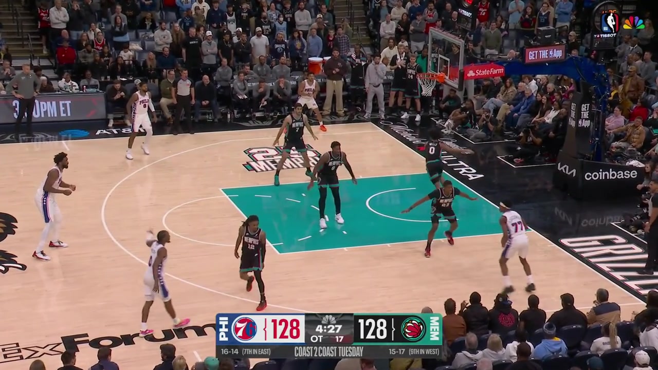 Ja Morant steals the ball decides to burn some clock while no one is near him and finishes with the anticlimactic dunk in overtime