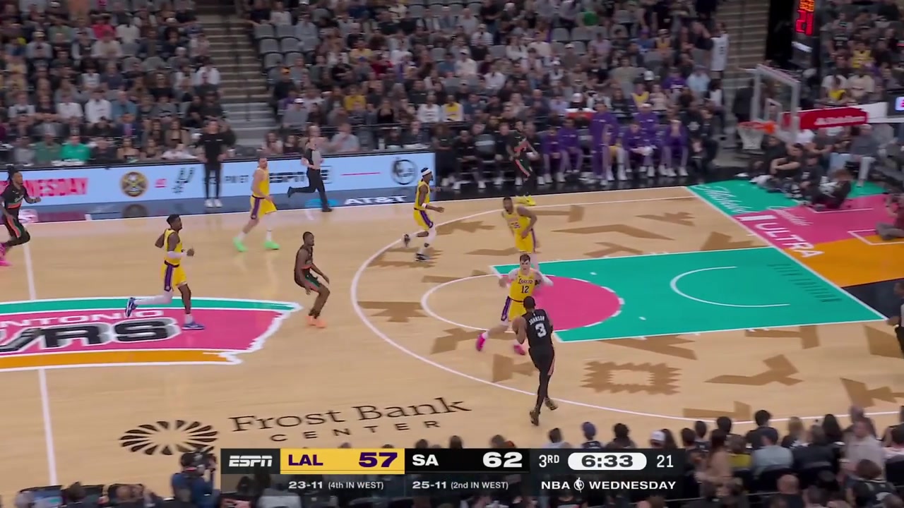 The sly Fox sneaks right under the nose of all 5 defenders for the uncontested layup forcing the Lakers into an immediate timeout