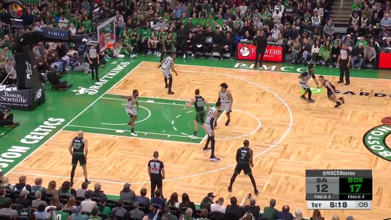 Jaylen Brown hits back to back moon balls over Wemby