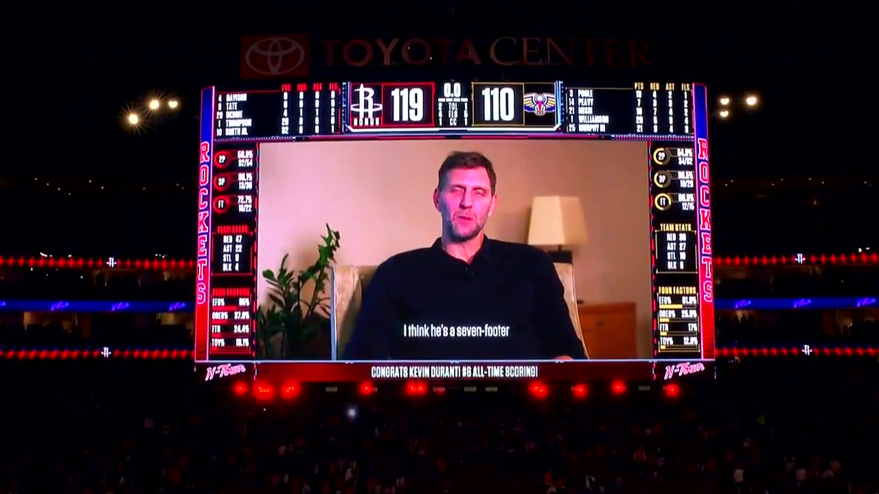 Dirk Nowitzki's video message to Kevin Durant after passing him for 6th all time in scoring