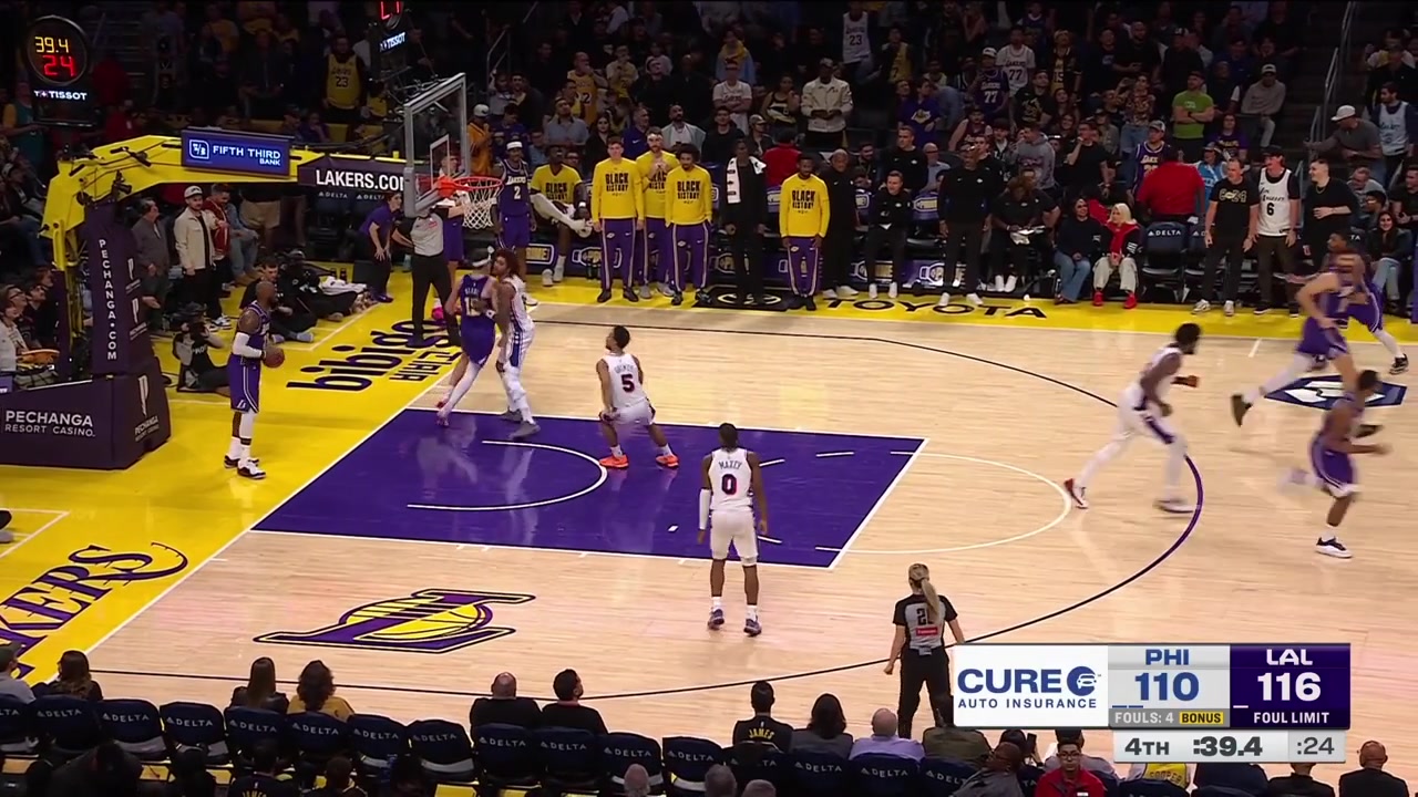 Rookie VJ Edgecombe gets the inbound steal and hits the quick three to keep the Sixers in the game