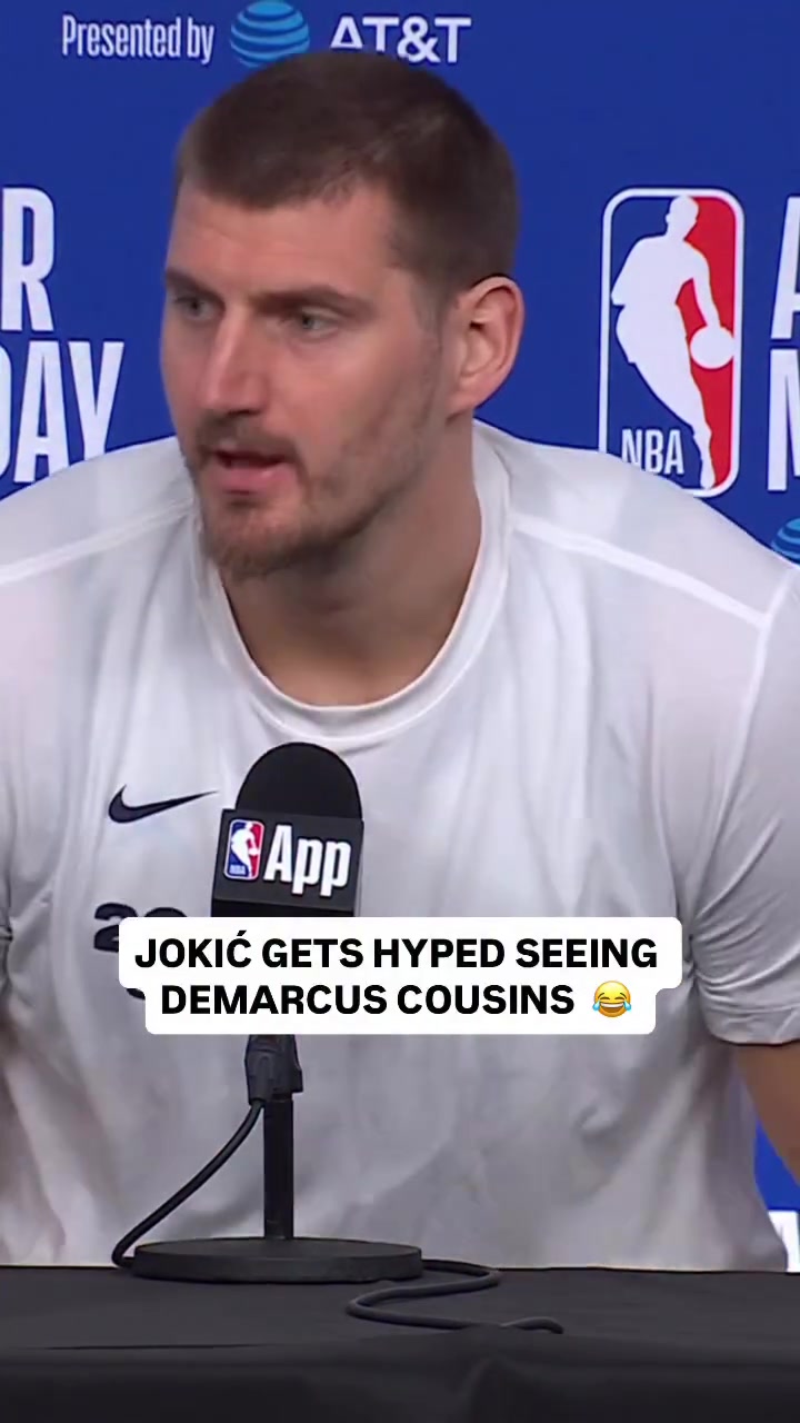 Jokic is excited to see Demarcus Cousins asking him a question