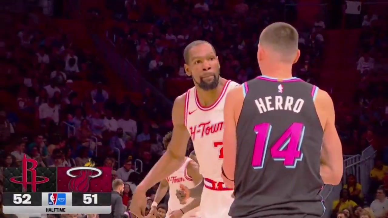Kevin Durant to Tyler Herro after hitting a three Pssy