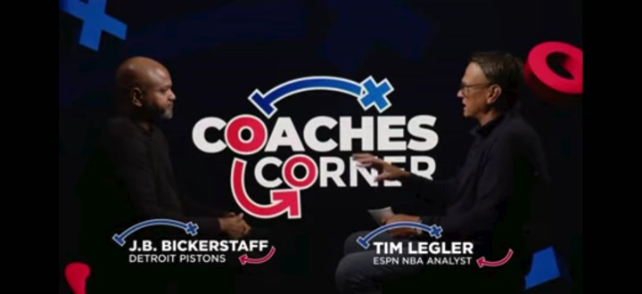 - Coaches Corner Detroit Pistons coach JB Bickerstaff breaks down tape with Tim Legler explaining how the Pistons use spacing and false movement to counter teams that double Cade because they dont respect the shooting of their bigs
