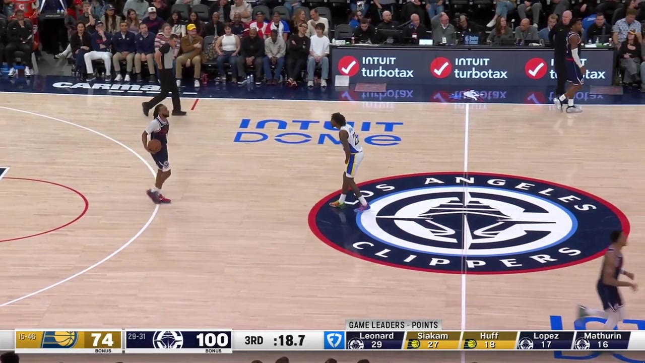Clippers' movement opens up a runway for the Mathurin slam Mathurin has 18 through 3 quarters