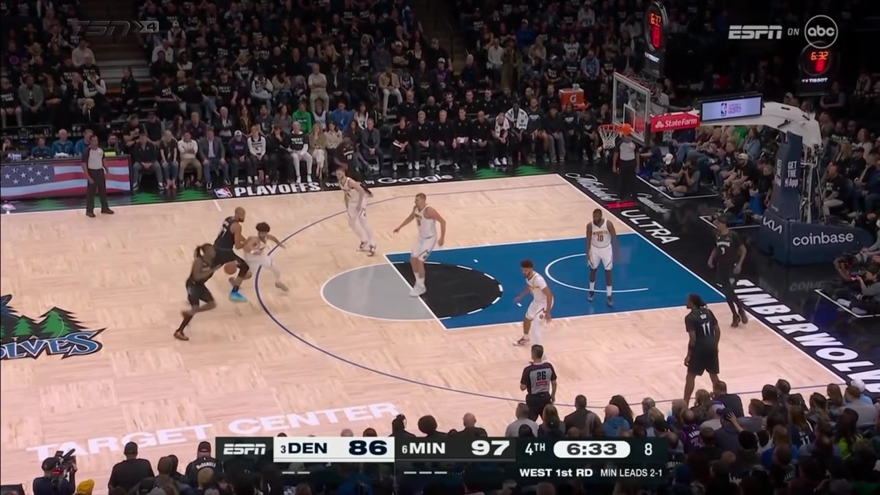 Ayo Dosunmu floats it in as the Timberwolves push their lead to 13 then Nikola Joki botches the inbound pass for a quick turnover