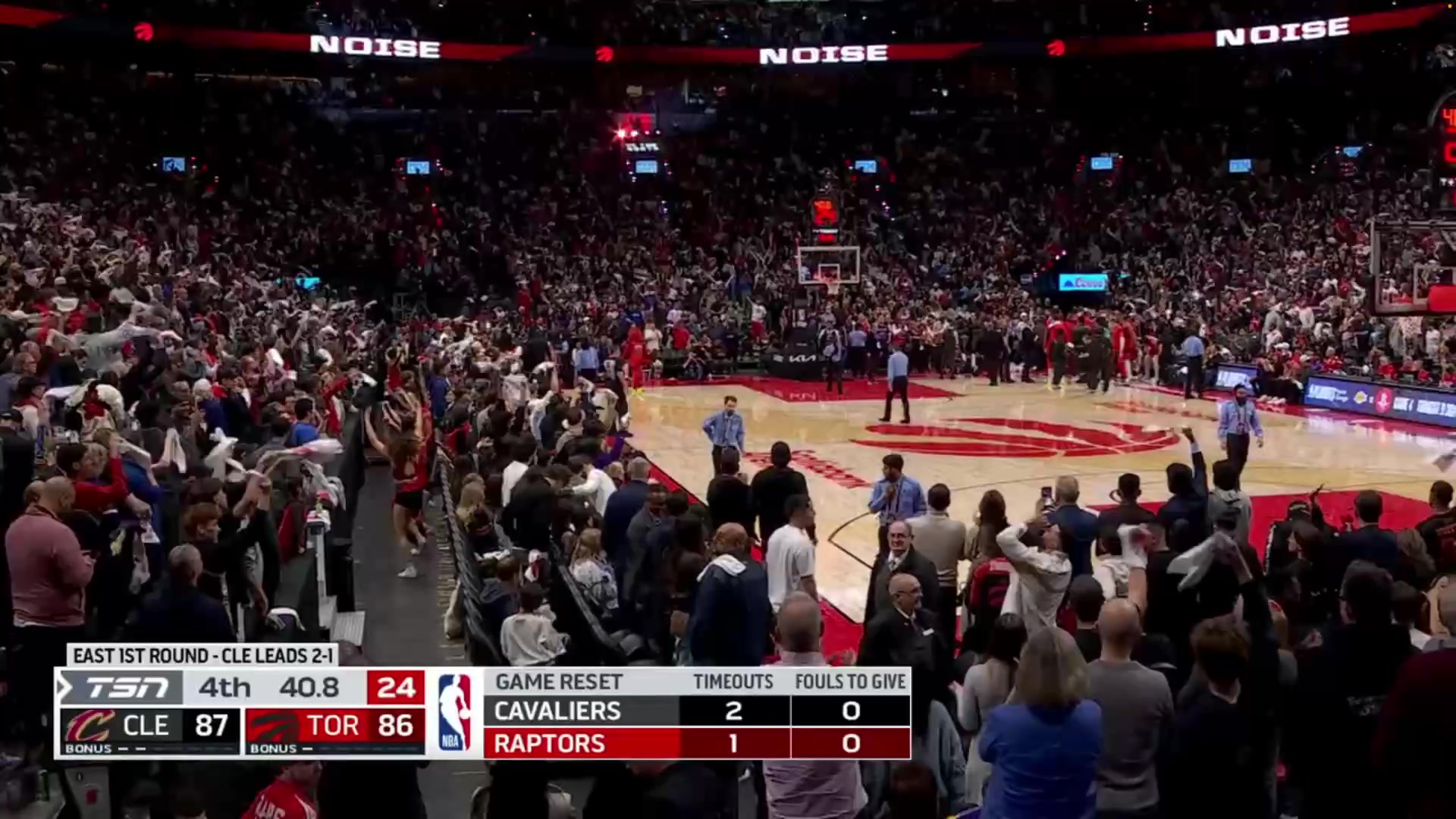 Scottie Barnes gets fouled on the rim attack Makes both free throws Raptors up 1 with 34 seconds remaining