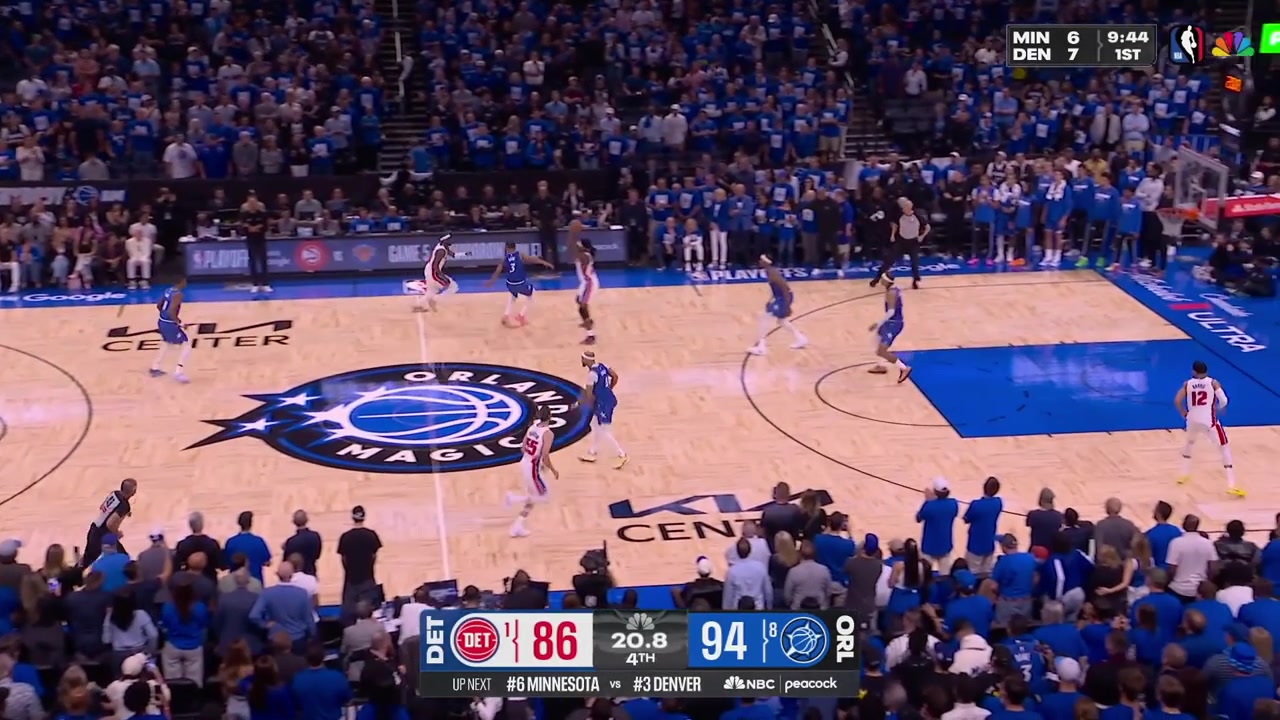 Duncan Robinson bricks the logo 3 Wendell Carter Jr misses both free throws Cade Cunningham air balls the corner 3 Isaiah Stewart scores the putback and the 8th seed Orlando Magic go up 3-1 in the series against 1st seed Detroit Pistons