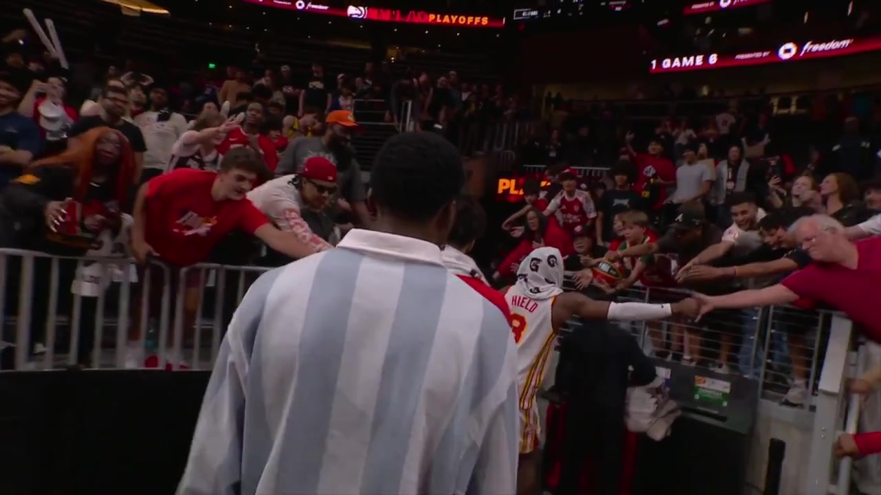 Karl-Anthony Towns talks in post game interview about the Knicks coming in with the mentality of not just meeting the moment but exceeding it with a dominant performance to close out the series against Atlanta Also signs off with a shoutout to Anthony Edwards who is out with injury