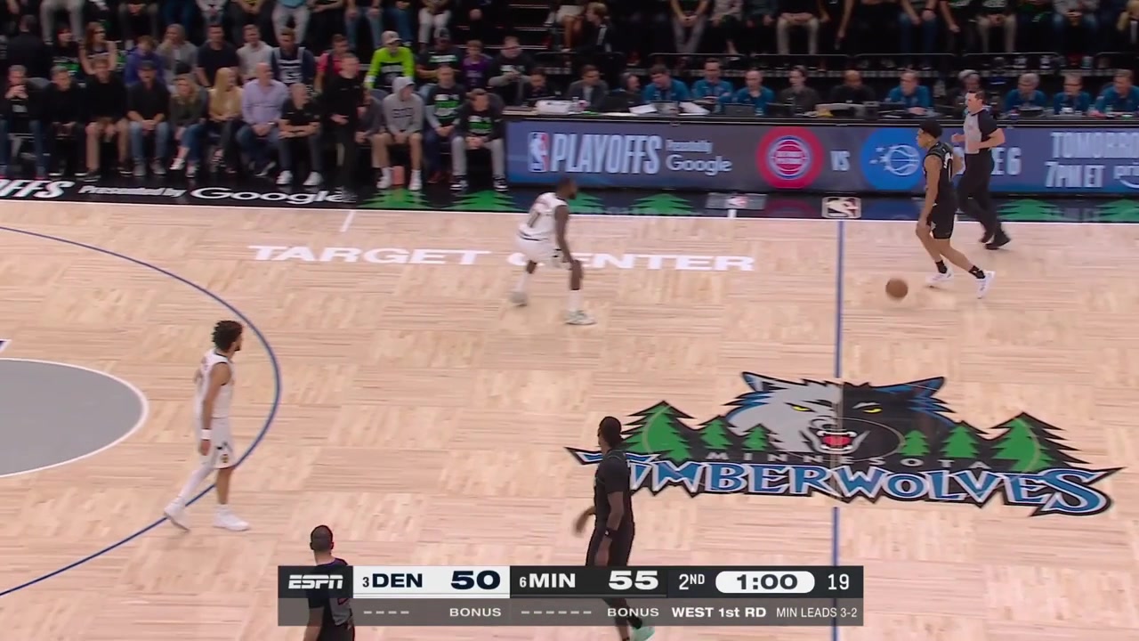 Terrence Shannon Jr goes around Tim Hardaway Jr and Nikola Jokic for the powerful one-handed jam with replays 12 first half points for Shannon
