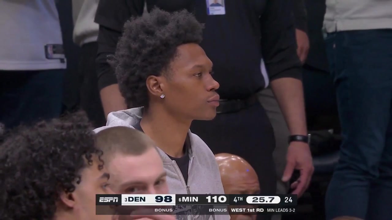 The last moments of game 6 - Timberwolves vs Nuggets as the Wolves win the game and the series 4-2Including postgame interview on the court with Jaden McDaniels and Terrence Shannon Jr