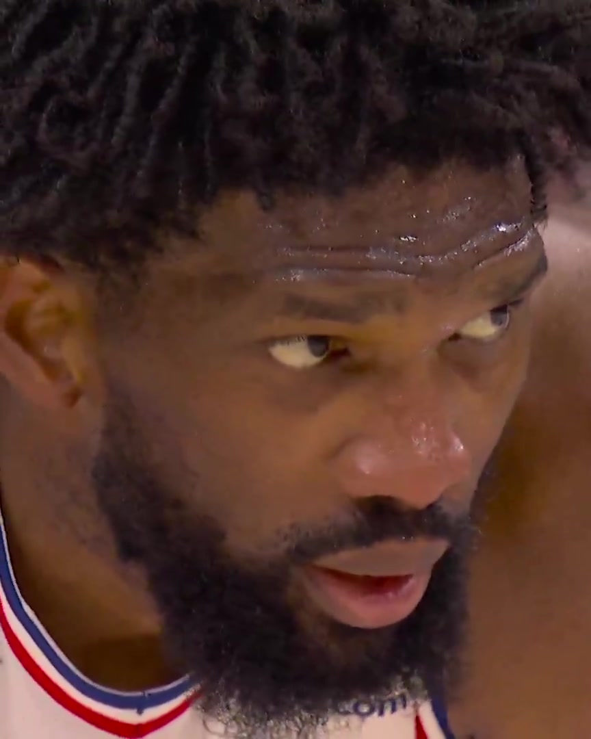 Joek Embiids reaction to We want Boston chants from fans earlier in the series