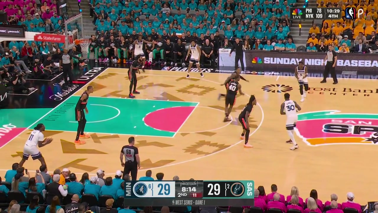 Wemby smothers Randle for two quick blocks