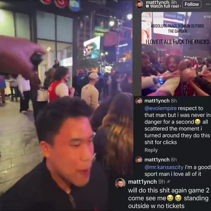 Update on the Sixers fan from yesterday thankfully hes okay and seems to be taking the whole thing in jest Still as a Knicks fan we need to weed out these clout-hungry pests from our fanbase