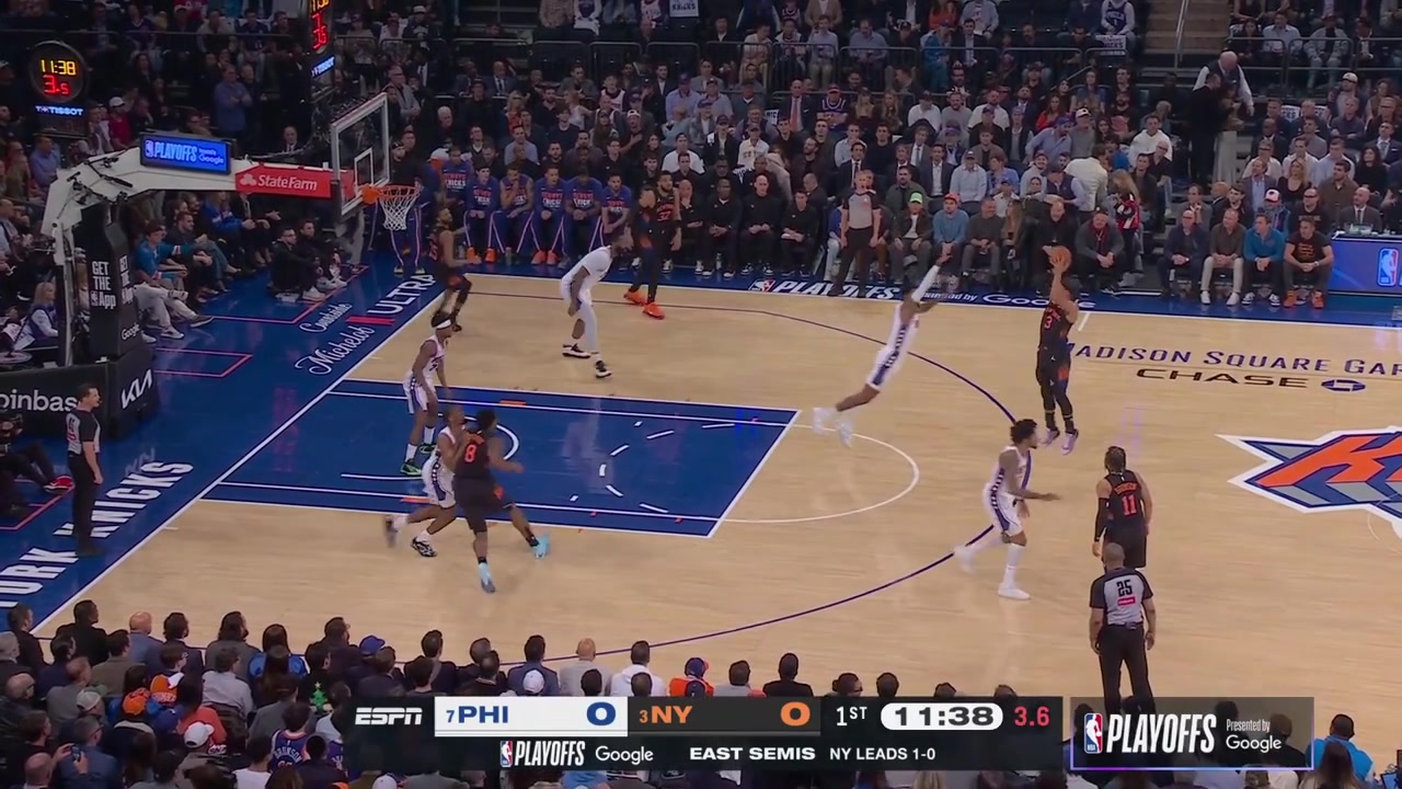 Paul George goes unconscious to start game 2 with an assist a jumper and then hits four straight shots three 3s in the defender's face 11 quick points