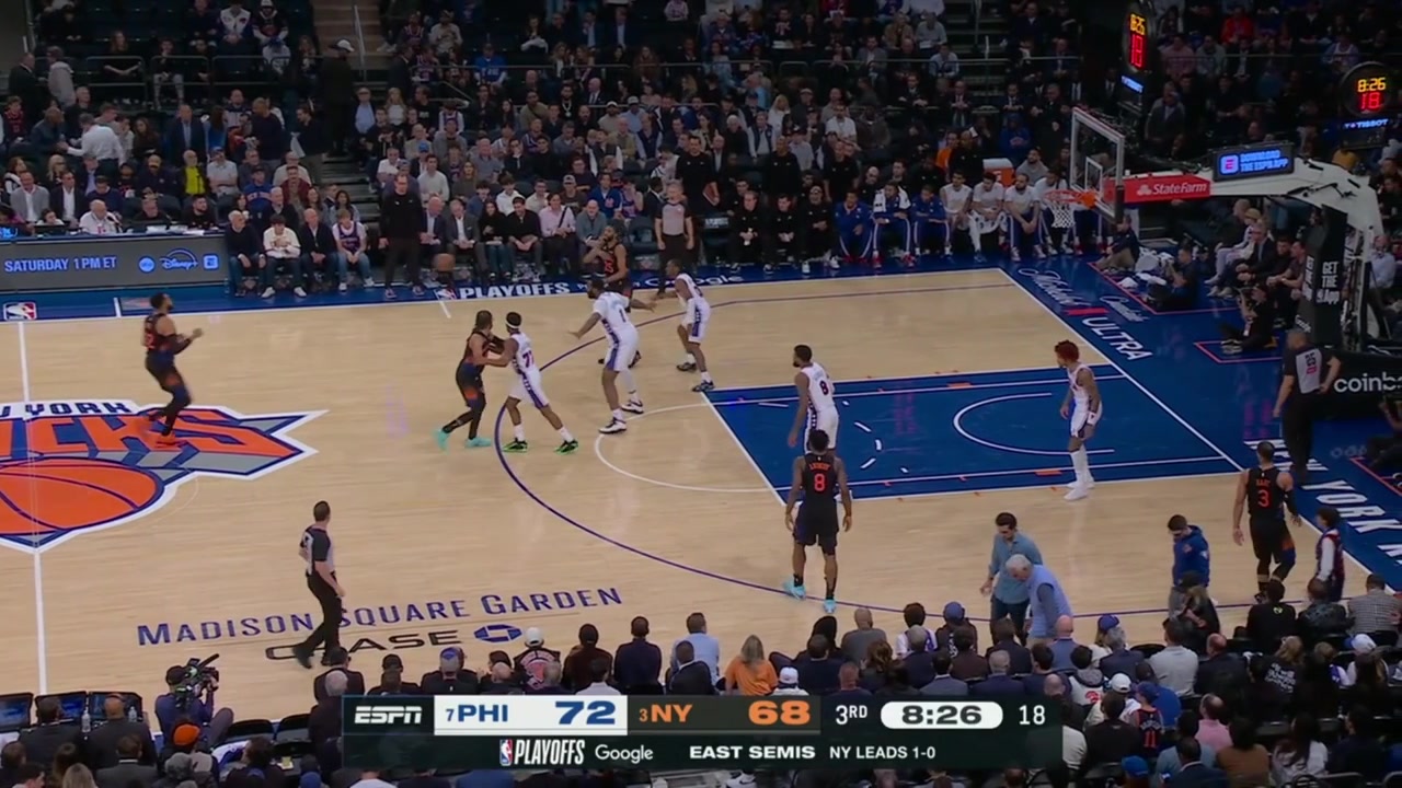 KAT lands on his feet and score the and-1 on Drummond