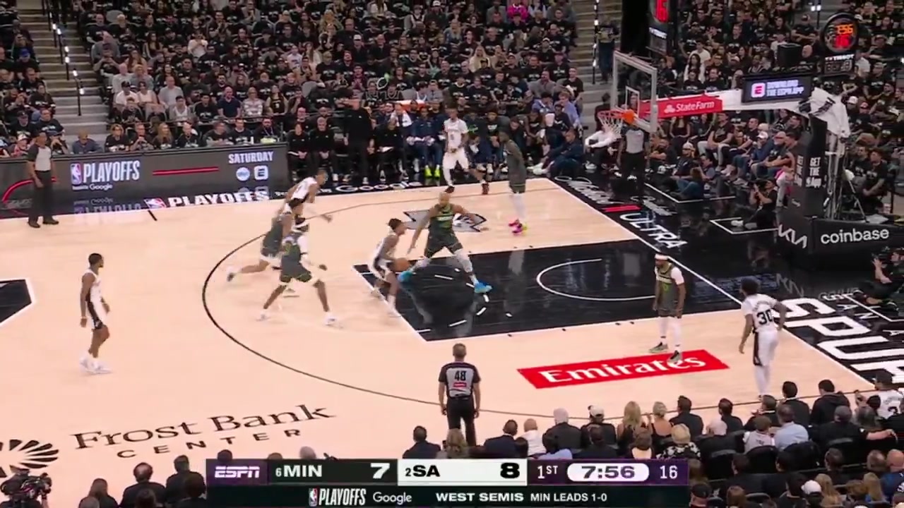 Victor Wembanyana somehow tips in the and-1 lob