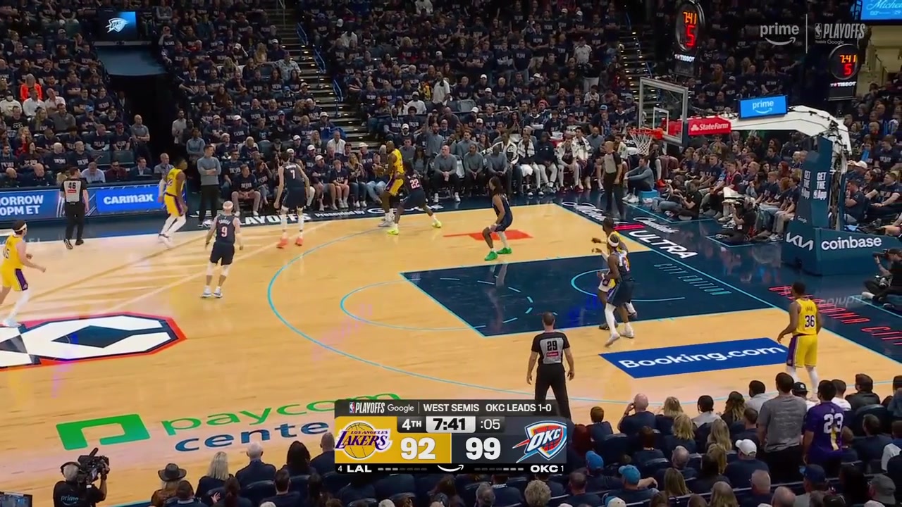LeBron improvises a lefty banker