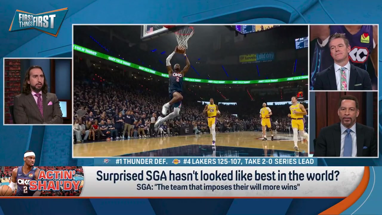 First Things First Nick Wright on Shai Gilgeous-Alexander When hes guarded normally and plays normally he goes down from peak Michael Jordan to peak Dwyane Wade