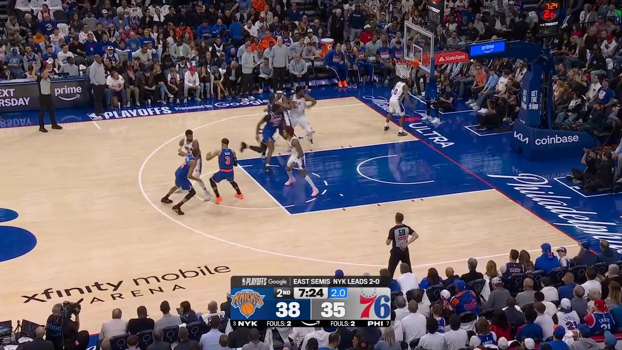 - Robinson with the slam on Embiid with replays