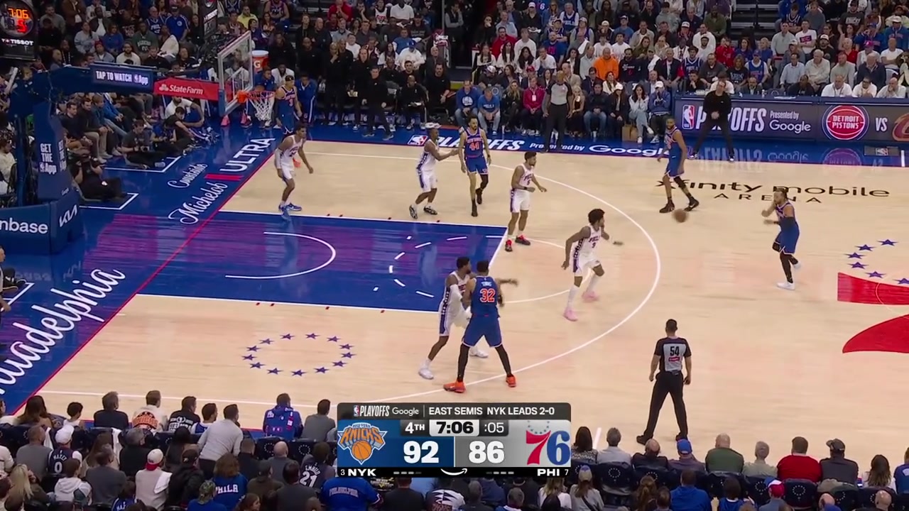 Jalen Brunson hits a deep 3 and a floater and then Knicks go up 13 with 6 minutes remaining in regulation with replaysIt's getting closer to a 3-0 in the series