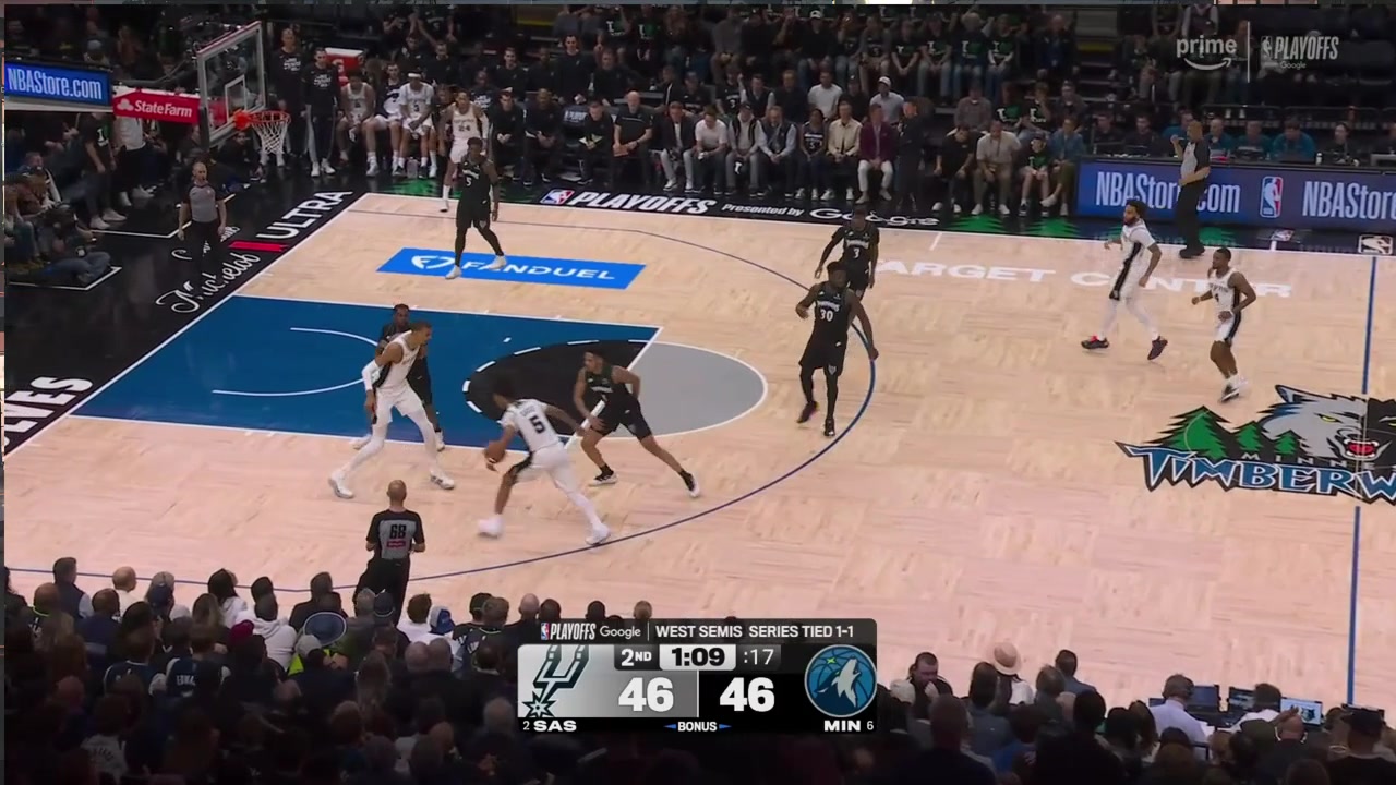 Naz Reid commits his 3rd foul of the game as Steph Castle gets to the line