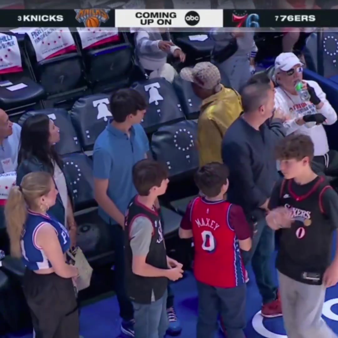 Sixers announcer You know the drill on 3 'Let's Go Sixers' as loud as we can Here we go 1-2-3 Let's Go Sixers - Crowd boos