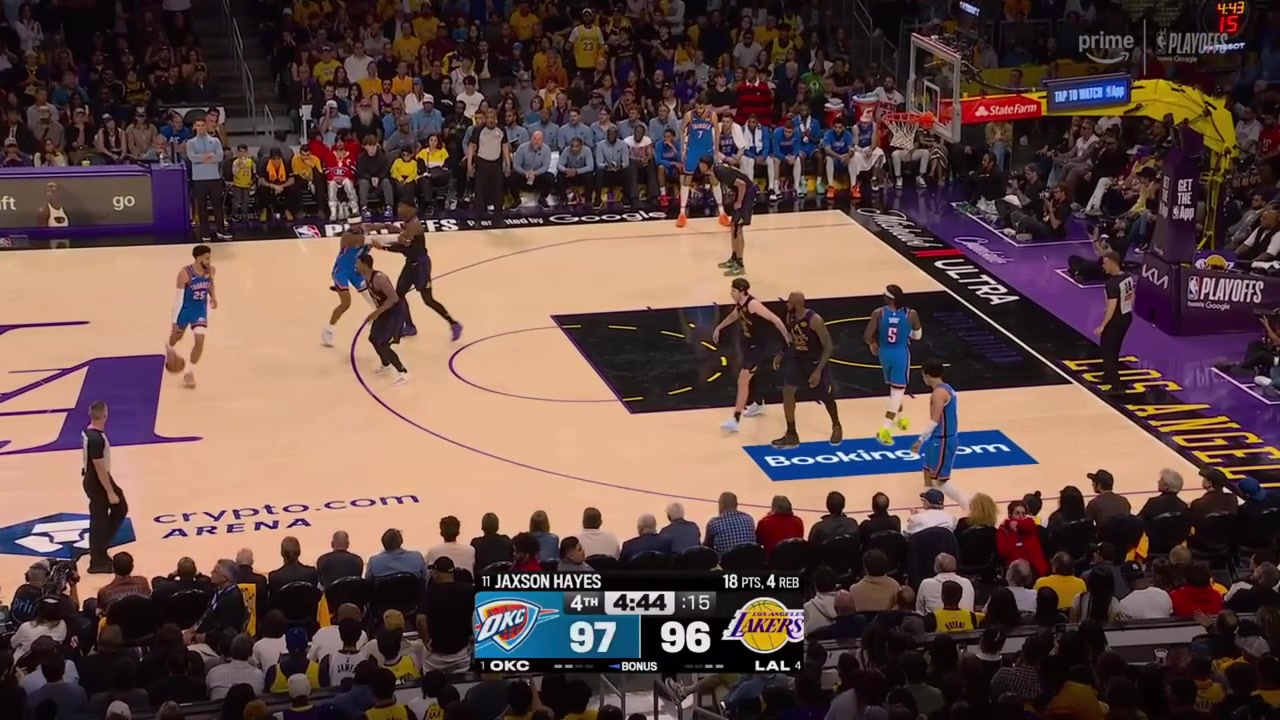 SGA gets Rui on the switch and hits the tough fadeaway for his 30th point